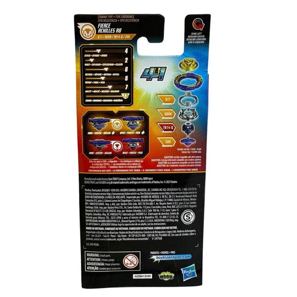 Beyblade Burst Quadstrike Fierce Achilles A8 4 in 1 Battle Top New - Picture 3 of 5